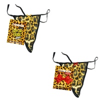 String léopard avec préservatif