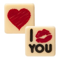 Signe de la Saint-Valentin en chocolat blanc - Dekora - 135 pcs.
