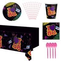 Pack fête 80's modèle 1 - 8 personnes