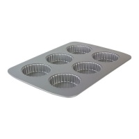 Moule à tartelettes en acier 37,3 x 26,1 cm - PME - 6 cavités