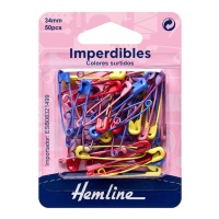 Epingles de sûreté colorées de 3,4 cm - Hemline - 50 pcs.