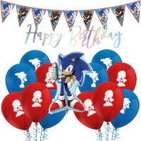 Pack de décoration pour la fête de Sonic - 19 pièces