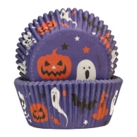 Capsules de cupcakes Halloween lilas - Funcakes - 48 pcs.