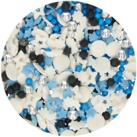 Sprinkles galaxy mix blanc, bleu, noir et argent 180 gr - FunCakes