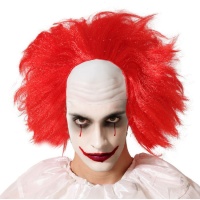 Perruque de clown sinistre avec une tache chauve