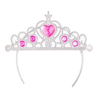 Couronne de princesse rose et argent - 1 pc.