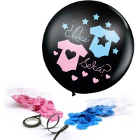 Ballon en latex noir de 90 cm de What Will Be T-shirt