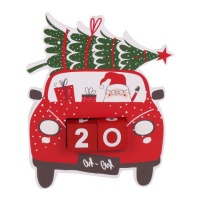 Calendrier de l'Avent pour voiture avec le Père Noël 19 x 4,5 x 25 cm