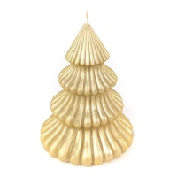 Bougie de Noël dorée de 18 cm