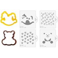 Emporte-pièces ours et cheval à bascule avec pochoirs