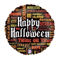 Effrayant Happy Halloween Ballon rond 35 x 35 cm - Grabo