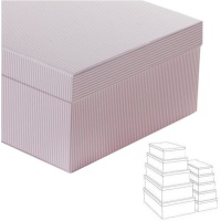 Boîte rectangulaire rose rayée - 15 pièces.