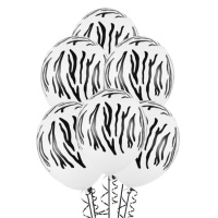 Ballons en latex Zebra 30 cm - PartyDeco - 50 pcs.