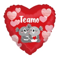 Ballon en forme de coeur avec koalas 43 cm