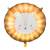 Ballon rond tête de bébé lion 70 cm - PartyDeco