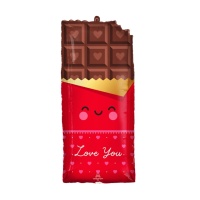 Message I Love You barre de chocolat ballon silhouette 71 x 33 cm - Anagram