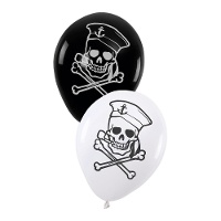 Ballons en latex de pirate boucanier de 30 cm - 6 unités