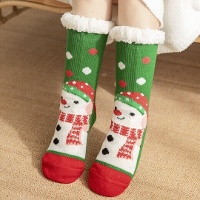 Chaussettes de bonhomme de neige en peluche - 1 paire