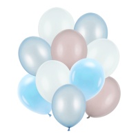 Ballons en latex 27 à 30 cm bleu - 10 pcs.