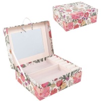 Boîte à bijoux avec compartiments à fleurs carrés