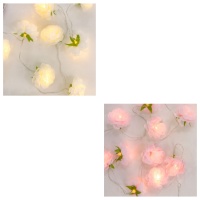 Guirlande de fleurs à piles avec lumières LED - 1,65 m