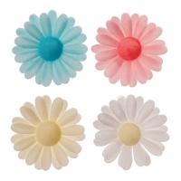 Gaufrettes de fleurs de marguerites aux couleurs douces 4,5 cm - Dekora - 150 unités