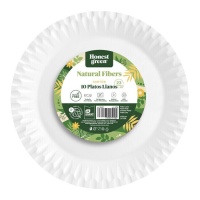 Assiettes rondes en carton biodégradable blanc de 23 cm avec bordure - 10 pcs.
