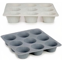 Moule à muffins en silicone de 22 x 22 x 3 cm assorti - 9 cavités