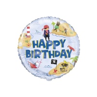 Ballon Happy Birthday Pirates 46 cm - Unique
