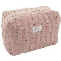 Trousse de toilette florale rose de 24 x 12 x 16 cm