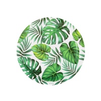 Assiettes feuilles tropicales 23 cm - 6 pcs.