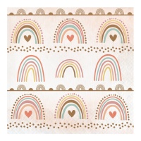 Serviettes de table Boho arc-en-ciel 16,5 cm - 16 pcs.