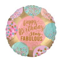 Happy Birthday Stay Fabulous Ballon rond 45cm - Anagramme