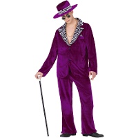 Costume de mafieux violet pour homme