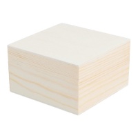 Boîte carrée en pin massif 8,5 x 8,5 x 5 cm - 1 pc.
