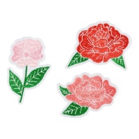 Patch thermosoudable en forme de fleur - 3 pcs.