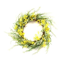 Couronne décorative pour bougie jaune 35 cm