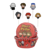 Pics de personnages Harry Potter pour cupcakes - 12 pcs.