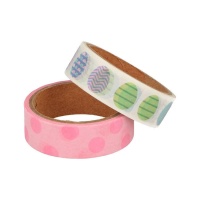 Washi tape oeufs de Pâques décorés 5 m - 2 pièces