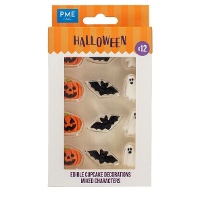 Figurines en sucre: citrouilles, chauves-souris et fantômes - PME - 12 unités