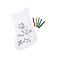 Chaussette à colorier de Noël avec renne - 1 pc.