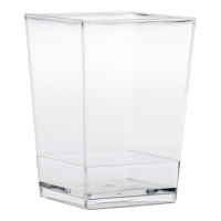 Gobelets classiques carrés en plastique transparent de 175 ml - Dekora - 100 unités