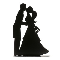 Figurine pour gâteau de mariage silhouette des mariés 18 x 13 cm
