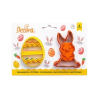 Découpeurs de lapins et d'oeufs décorés - Decora - 2 unités