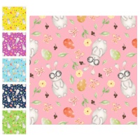 Tissu de coton Pascal Rabbits - Indigo