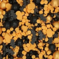 Paillettes d'Halloween noir et orange 65 gr - FunCaKes