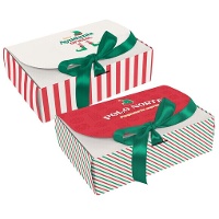 Boîte cadeau elfe de Noël avec ruban - 1 unité