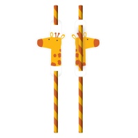 Pailles girafe safari - 8 pcs.