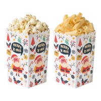 Boîte à pop-corn de Noël - 6 pièces