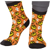Chaussettes à motifs de citrouilles et fantômes - 1 paire